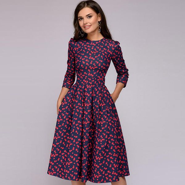 autumn fashion women bodycon dress elegant party retro floral printed o-neck dresses sweet casual dress, Black;gray
autumn fashion women bodycon dress elegant party retro floral printed o-neck dresses sweet casual dress, Black;gray