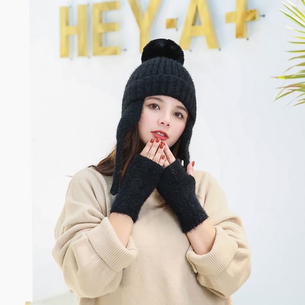 winter hat gloves 2 pieces set pompom women fashion warm cap gloves solid color, Blue;gray
winter hat gloves 2 pieces set pompom women fashion warm cap gloves solid color, Blue;gray