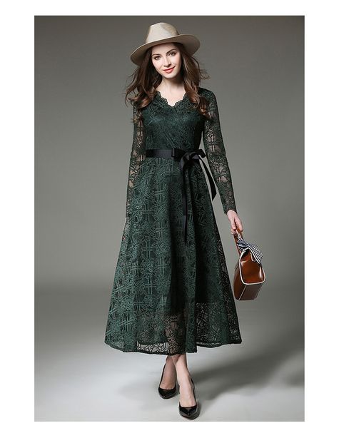 ladies v-neck green lace dress vetement femme 2019 spring maxi elegant evening party women dress swing bowtie sashes vestidos, Black;gray
ladies v-neck green lace dress vetement femme 2019 spring maxi elegant evening party women dress swing bowtie sashes vestidos, Black;gray