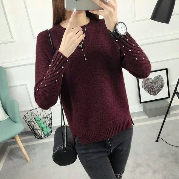 women's sweaters 2021 winter blouses pullover long sleeve o-neck slim women knitted sweater for, White;black
women's sweaters 2021 winter blouses pullover long sleeve o-neck slim women knitted sweater for, White;black