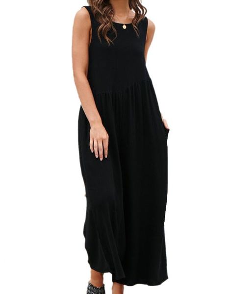 women's jumpsuits & rompers comfy chiffon sleeveless tank wide leg long pants jumpsuit with pockets, Black;white
women's jumpsuits & rompers comfy chiffon sleeveless tank wide leg long pants jumpsuit with pockets, Black;white