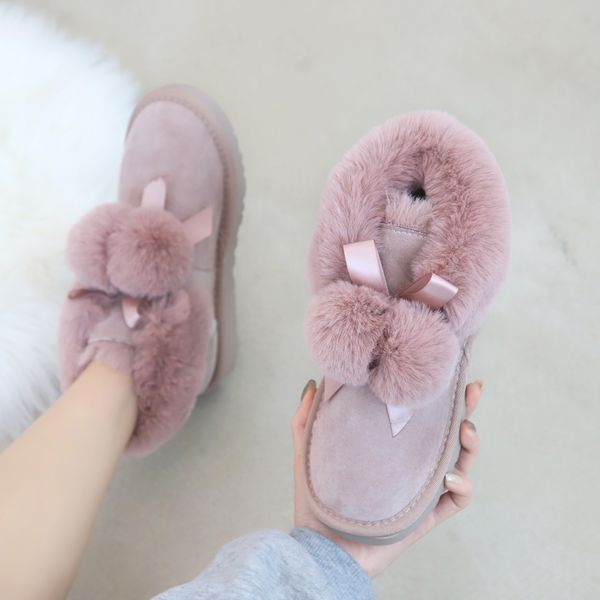 women snow boots platform ankle boots casual shoes woman cute hairball decoration thick plush winter shoes ladies 6 style, Black
women snow boots platform ankle boots casual shoes woman cute hairball decoration thick plush winter shoes ladies 6 style, Black