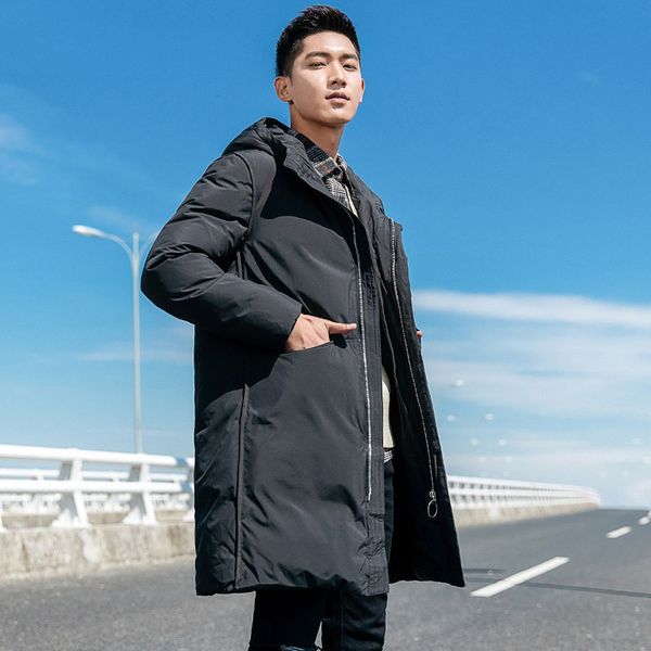 solid black hooded thickening warm winter down coat outerwear men pockets medium long down jacket new 2019 autumn
solid black hooded thickening warm winter down coat outerwear men pockets medium long down jacket new 2019 autumn