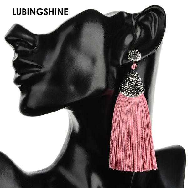 bohemian long tassel dangle earrings crystal alloy hook black pink silk fabric drop earrings for women jewelry accessory brincos, Silver
bohemian long tassel dangle earrings crystal alloy hook black pink silk fabric drop earrings for women jewelry accessory brincos, Silver