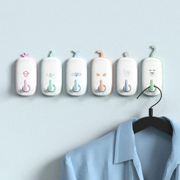 

bathroom plastic adhesive hooks cute wall sticky mount hanger rack towel hanger clothes hook kitchen bath wall 6pcs/set