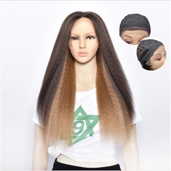 ombre yaki synthetic lace front wigs high temperature fiber swiss lace wig kinky straight synthetic hair for american african cosplay wigs, Black;brown
ombre yaki synthetic lace front wigs high temperature fiber swiss lace wig kinky straight synthetic hair for american african cosplay wigs, Black;brown