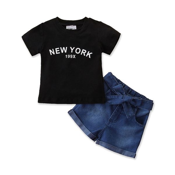 2pcs kids baby girl 1t-6t clothes set letter print short sleeve t-shirt denim pants shorts outfit, White
2pcs kids baby girl 1t-6t clothes set letter print short sleeve t-shirt denim pants shorts outfit, White