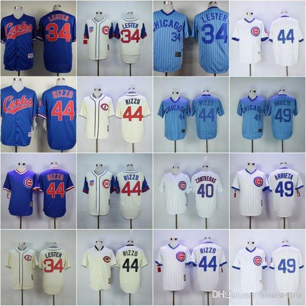 Cheap Chicago 34# LESTER 40# CONTRERAS 44# RIZZO White Blue Retro Baseball throwback News Shirt Stitched
Cheap Chicago 34# LESTER 40# CONTRERAS 44# RIZZO White Blue Retro Baseball throwback News Shirt Stitched