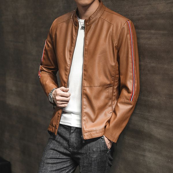 2019 new fashion autumn male leather jacket plus black brown mens stand collar coats leather biker jackets coat t75
2019 new fashion autumn male leather jacket plus black brown mens stand collar coats leather biker jackets coat t75