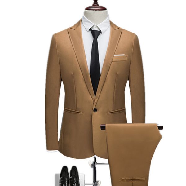 men's suits & blazers + pants 2 pieces set / 2021 fashion casual business dress suit slim fit solid color jacket coat trousers, White;black
men's suits & blazers + pants 2 pieces set / 2021 fashion casual business dress suit slim fit solid color jacket coat trousers, White;black