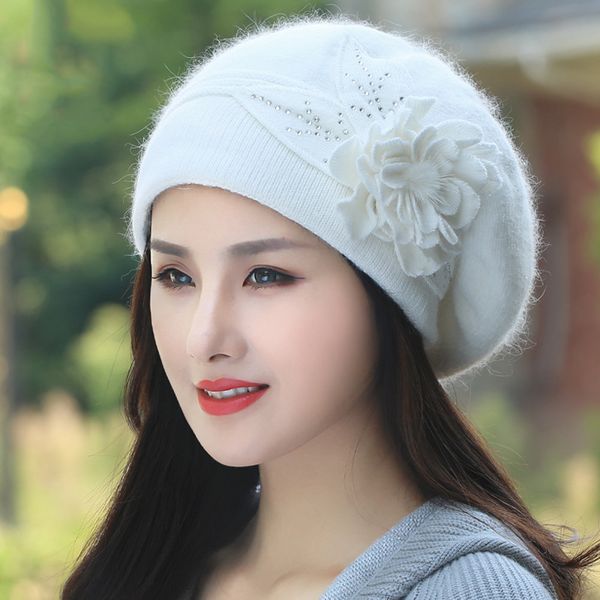 beret women winter hat angora beanie warm knit flower double layers soft thick thermal snow skiing outdoor accessory for female, Blue;gray
beret women winter hat angora beanie warm knit flower double layers soft thick thermal snow skiing outdoor accessory for female, Blue;gray