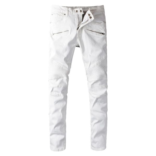 sokotoo men's white denim pleated biker jeans plus size slim fit stretch pants high quality, Blue
sokotoo men's white denim pleated biker jeans plus size slim fit stretch pants high quality, Blue