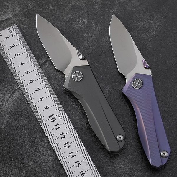 

Yon Xanadu folding knife D2 blade ceramic bearing tactical knife TC4 titanium alloy handle outdoor camping hunting tools EDC
