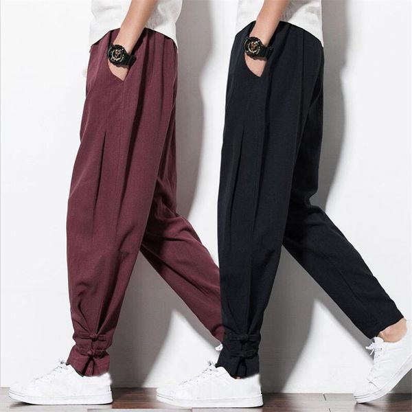 chinese style 2018 summer autumn cotton linen trousers drawstring waist men pants casual trousers with button large size m-6xl, Black
chinese style 2018 summer autumn cotton linen trousers drawstring waist men pants casual trousers with button large size m-6xl, Black