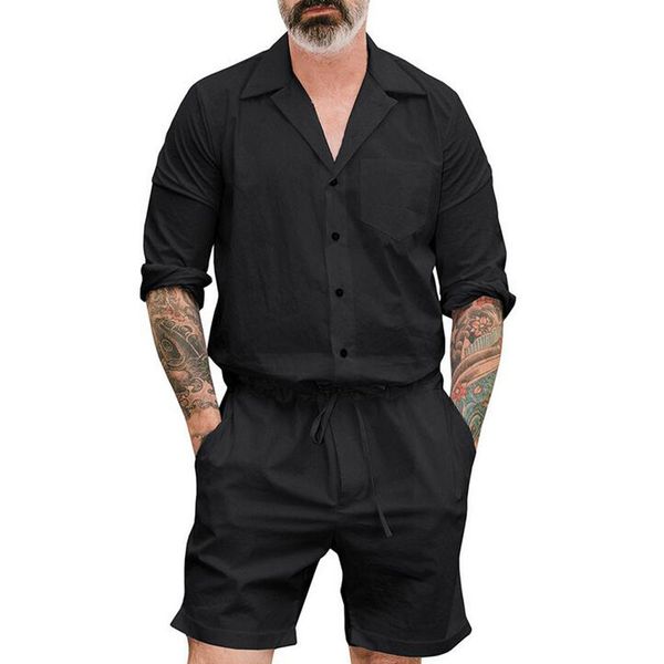 men's summer harajuku new style fashion pure-colour large size button jumpsuit camiseta hombre clothes stranger for men suit, Gray
men's summer harajuku new style fashion pure-colour large size button jumpsuit camiseta hombre clothes stranger for men suit, Gray