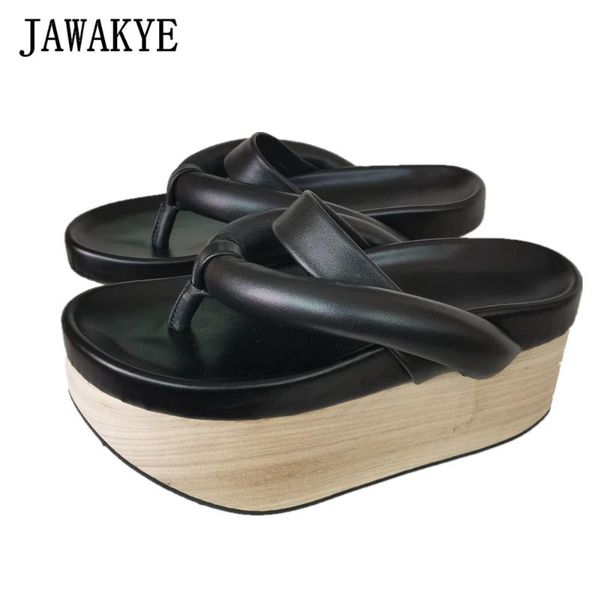wooden effects thick sole platform flip flops runway t-show leather beach shoes women's summer fashion wedge shoes, Black
wooden effects thick sole platform flip flops runway t-show leather beach shoes women's summer fashion wedge shoes, Black