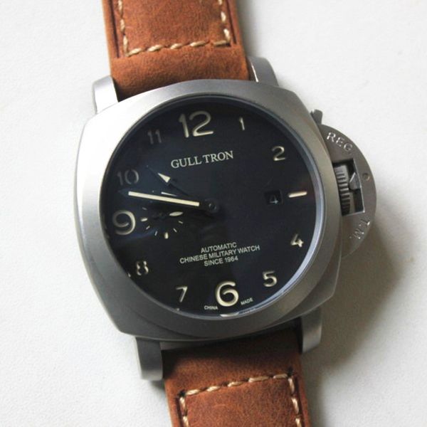 fashion st2557 movement watch pam00441 style men's large dial luminous 5atm diameter 44mm thick leather strap male wrist watch, Slivery;brown
fashion st2557 movement watch pam00441 style men's large dial luminous 5atm diameter 44mm thick leather strap male wrist watch, Slivery;brown
