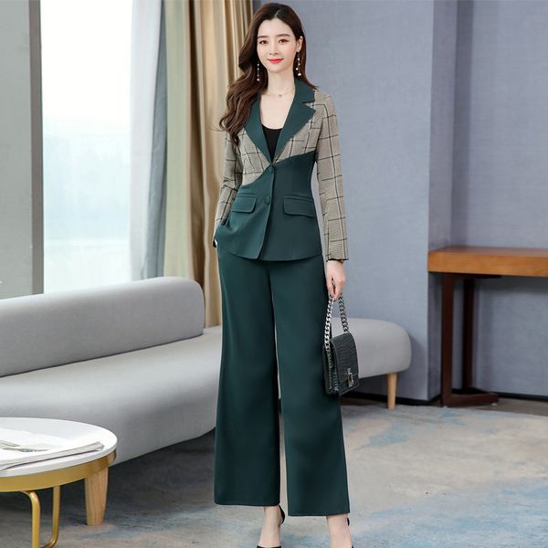 fashion suit women 2020 spring new temperament women's plaid short coat wide leg pants two-piece fashion wild was thin clothes, White
fashion suit women 2020 spring new temperament women's plaid short coat wide leg pants two-piece fashion wild was thin clothes, White