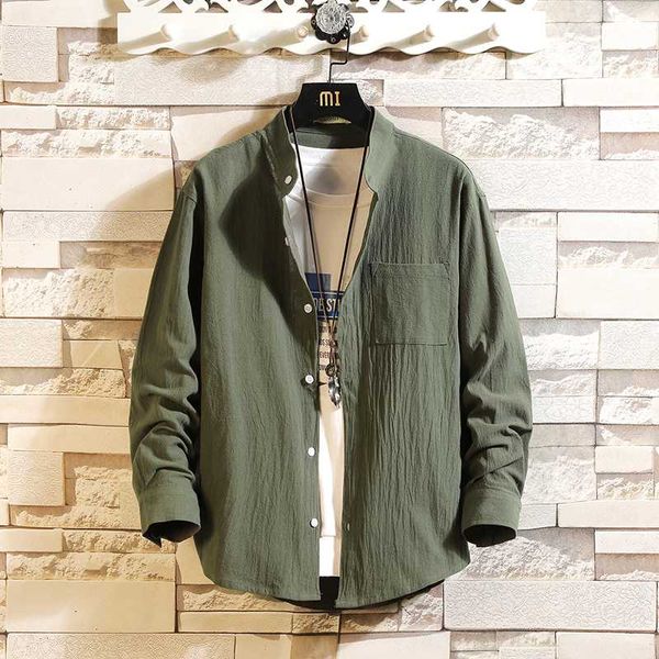 men's casual shirts japan style brand loose shirt for men long sleeve 2021 spring autumn cotton and linen green black white, White;black
men's casual shirts japan style brand loose shirt for men long sleeve 2021 spring autumn cotton and linen green black white, White;black