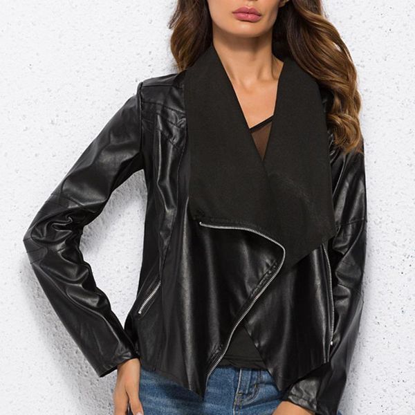 s-6xl women gothic faux leather jackets irregular pu motorcycle punk plus size jacket coats fashion fall female pockets outwear, Black
s-6xl women gothic faux leather jackets irregular pu motorcycle punk plus size jacket coats fashion fall female pockets outwear, Black