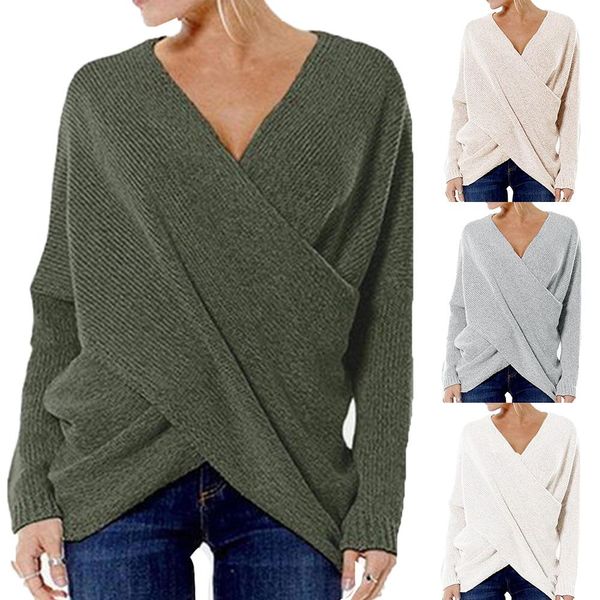 solid color women fashion v neck cross front irregular hem sweater loose jumper cross front all-match loose bohemian knitted, White
solid color women fashion v neck cross front irregular hem sweater loose jumper cross front all-match loose bohemian knitted, White