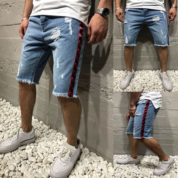 mens boys summer casual denim pants jeans ripped destroyed shorts trousers, Blue 
mens boys summer casual denim pants jeans ripped destroyed shorts trousers, Blue