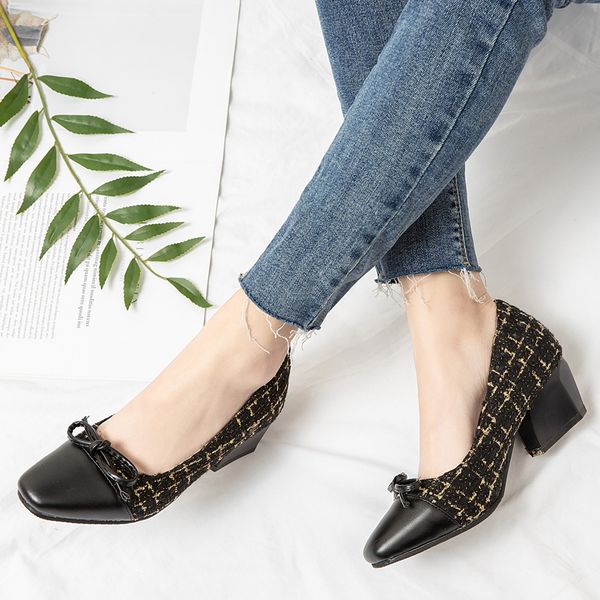 karinluna new wholesale patchwork luxury plus size 48 chunky heels women shoes woman pumps female, Black
karinluna new wholesale patchwork luxury plus size 48 chunky heels women shoes woman pumps female, Black