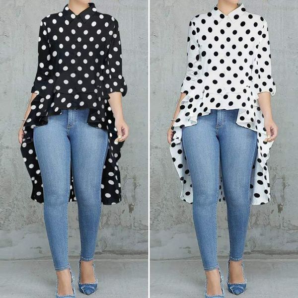 zanzea women asymmetrical blouse polka dot shirt spring lapel neck female long sleeve ruffles hem blusas high low tunic 7, White
zanzea women asymmetrical blouse polka dot shirt spring lapel neck female long sleeve ruffles hem blusas high low tunic 7, White