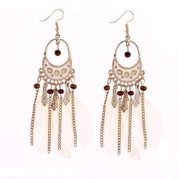 colorful bohemia tassel long earrings vintage earring ethnic jewelry dreamcatcher beads feather pendant drop dangle earrings, Silver
colorful bohemia tassel long earrings vintage earring ethnic jewelry dreamcatcher beads feather pendant drop dangle earrings, Silver