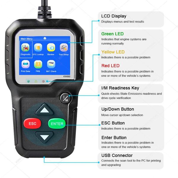 konnwei kw680 obdii / eobd scanner car code reader 8 languages clear code analyze vehicle data diagnostic tool
konnwei kw680 obdii / eobd scanner car code reader 8 languages clear code analyze vehicle data diagnostic tool