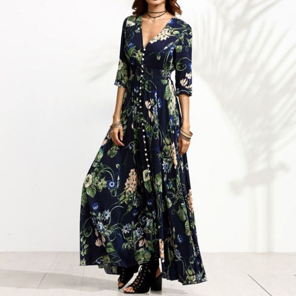 lace patchwork cold female beach dress fashion women print long sleeve v-neck button casual dress summer 2019, White
lace patchwork cold female beach dress fashion women print long sleeve v-neck button casual dress summer 2019, White