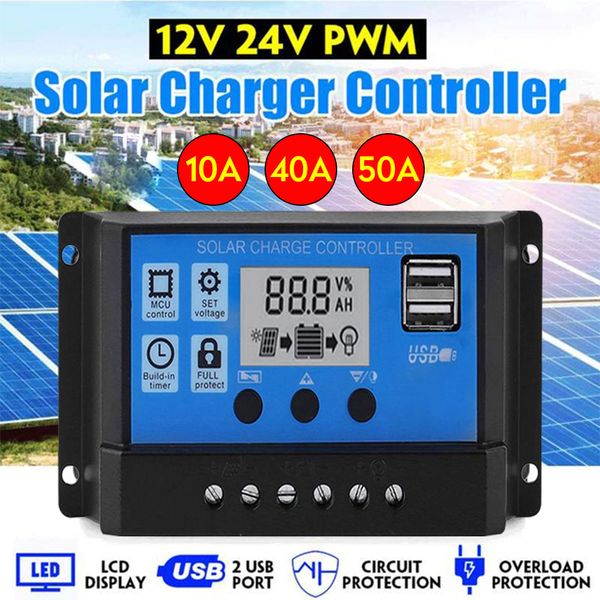 100a/50a/40a/10a auto solar charge controller lcd dual usb 5v output solar panel pv regulator 12v/24v
100a/50a/40a/10a auto solar charge controller lcd dual usb 5v output solar panel pv regulator 12v/24v