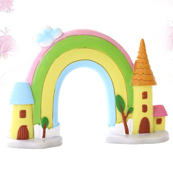 1pc resin rainbow sculpture for birthday cake decoration rainbow castle ornament for birthdays (green yellow, Red;pink 
1pc resin rainbow sculpture for birthday cake decoration rainbow castle ornament for birthdays (green yellow, Red;pink