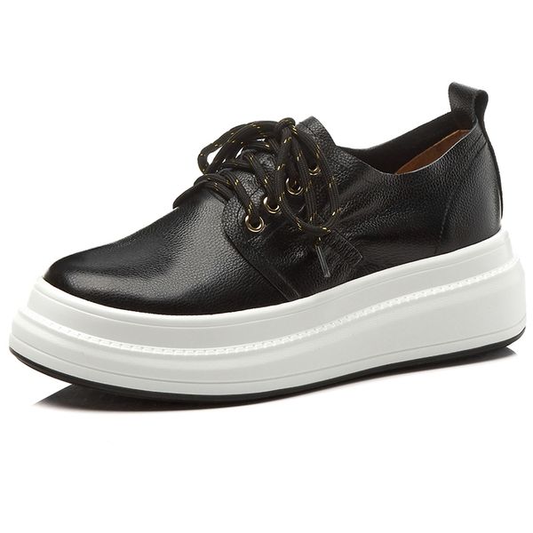 thick bottom platform genuine leather lace up shoes woman leisure yellow slip on loafers height increasing female wedge sneakers, Black
thick bottom platform genuine leather lace up shoes woman leisure yellow slip on loafers height increasing female wedge sneakers, Black