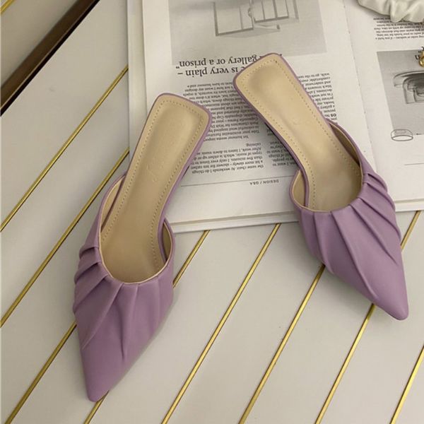 wrinkle closed toe small med high heels slippers women folds pointed toe outdoor mules slides pleated microfiber women sandals, Black
wrinkle closed toe small med high heels slippers women folds pointed toe outdoor mules slides pleated microfiber women sandals, Black