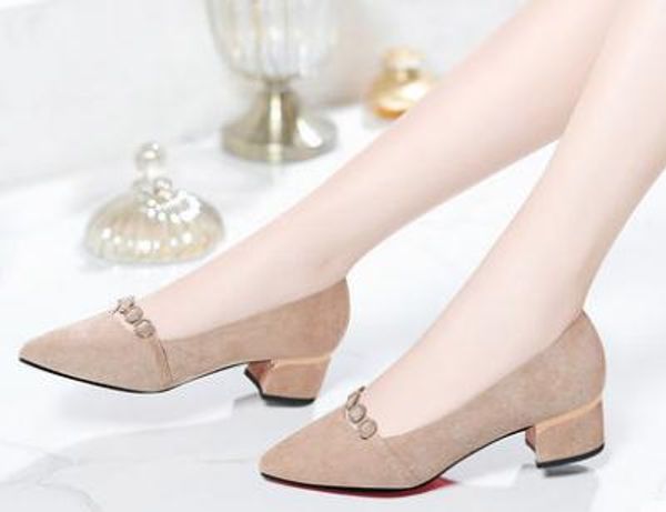 2020 women's shoes in spring and autumn with new style middle heel coarse heel pointed end suede@3159, Black
2020 women's shoes in spring and autumn with new style middle heel coarse heel pointed end suede@3159, Black