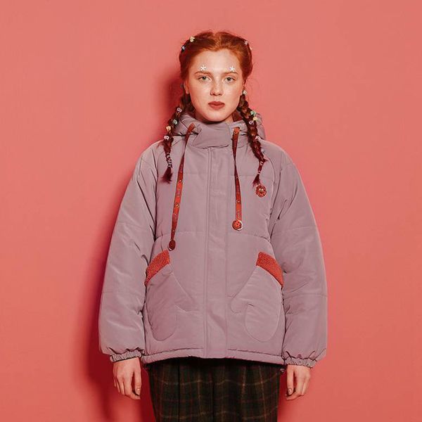 new design women winter jacket ladies thick warm parkas coat hooded cotton-padded cartoon solid short cotton padded outwear, Black
new design women winter jacket ladies thick warm parkas coat hooded cotton-padded cartoon solid short cotton padded outwear, Black