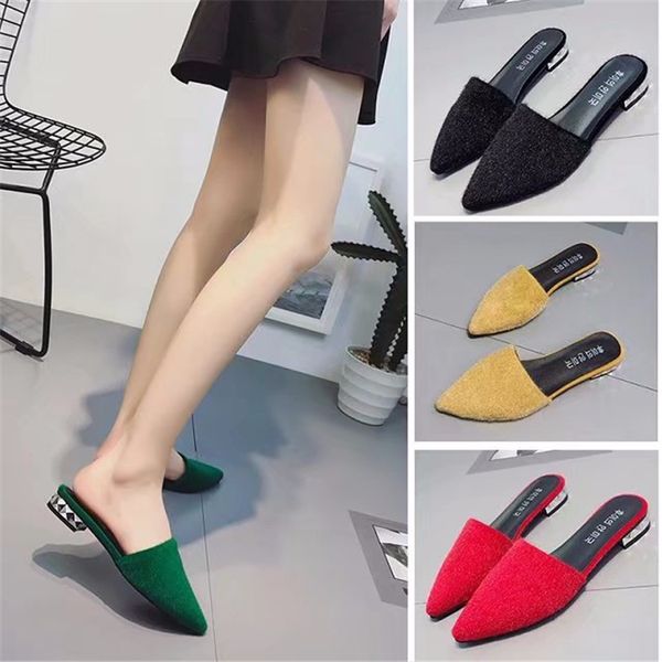 new personality small heel spring and summer shoes big red female black green pointed shoes baotou half drag women's
new personality small heel spring and summer shoes big red female black green pointed shoes baotou half drag women's