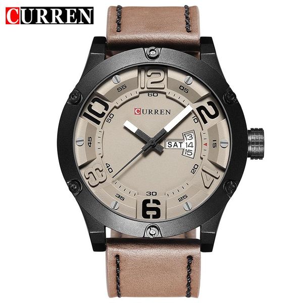 relogios digital quartz leather strap wristwatch curren brand watches for men water resistant display week and date hombre clock, Slivery;brown
relogios digital quartz leather strap wristwatch curren brand watches for men water resistant display week and date hombre clock, Slivery;brown