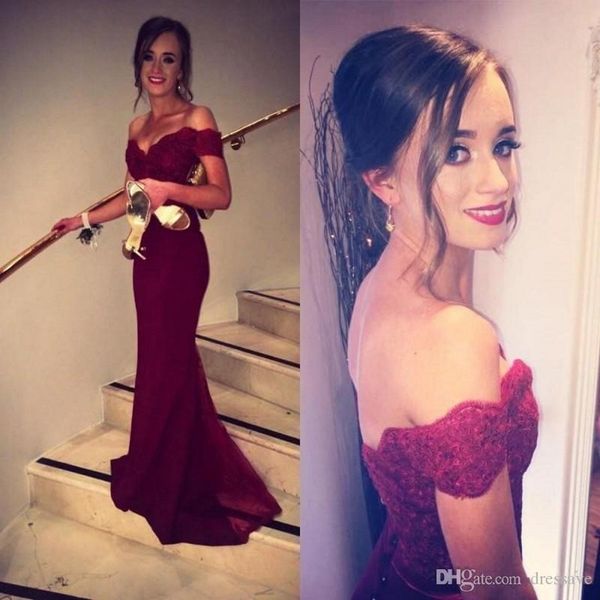 2020 elegant burgundy long bridesmaid dress off shoulder lace applique floor length mermaid prom formal gowns, White;pink
2020 elegant burgundy long bridesmaid dress off shoulder lace applique floor length mermaid prom formal gowns, White;pink