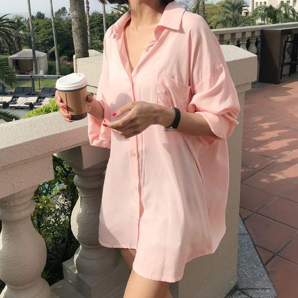 lightweight silk sunscreen shirt loose boyfriend shirt loose collar women casual oversize, White
lightweight silk sunscreen shirt loose boyfriend shirt loose collar women casual oversize, White