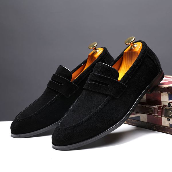 black cow suede men shoes black leather oxfords shoes dress slip on pointed formal business office workwear
black cow suede men shoes black leather oxfords shoes dress slip on pointed formal business office workwear