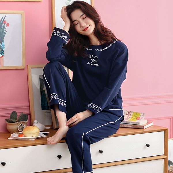 spring autumn 100% cotton pajamas suits for women sweet girls' sleeperwear cartoon print o-neck full sleeve pyjamas, Blue;gray
spring autumn 100% cotton pajamas suits for women sweet girls' sleeperwear cartoon print o-neck full sleeve pyjamas, Blue;gray
