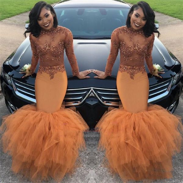 classic black girls long sleeves mermaid prom dresses beads appliques sequins long ruched ruffle evening gown, Black;red
classic black girls long sleeves mermaid prom dresses beads appliques sequins long ruched ruffle evening gown, Black;red