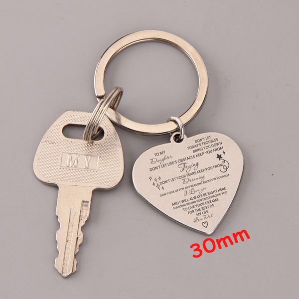 to daughter's heart stainless steel keychain gift don't let today's troubles bring you down hand stamped accessories, Silver
to daughter's heart stainless steel keychain gift don't let today's troubles bring you down hand stamped accessories, Silver