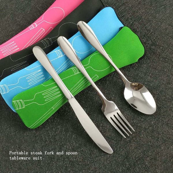 camp kitchen 3 pcs/set portable stainless steel flatware set fork spoon cutter with cute case outdoor camping hiking climbing picnic bbq.
camp kitchen 3 pcs/set portable stainless steel flatware set fork spoon cutter with cute case outdoor camping hiking climbing picnic bbq.