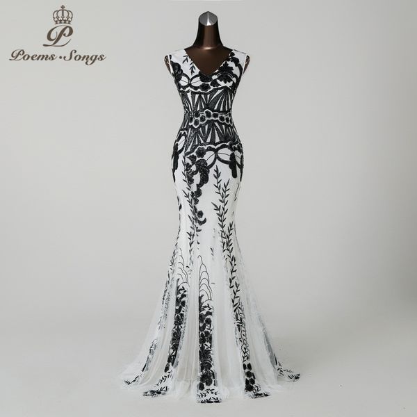 poemssongs2019 v-neck mermaid evening dress prom gowns formal party dress vestido de festa backless elegant sequin robe longue, White;black
poemssongs2019 v-neck mermaid evening dress prom gowns formal party dress vestido de festa backless elegant sequin robe longue, White;black