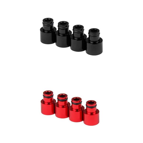 8pcs fuel injector adapters replace for car black+red