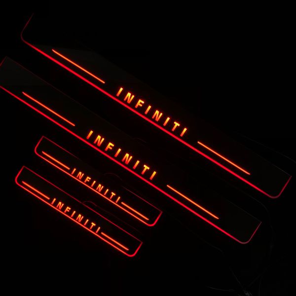 acrylic door sill plate strip with led decorative welcome light moving door scuff for infiniti
acrylic door sill plate strip with led decorative welcome light moving door scuff for infiniti