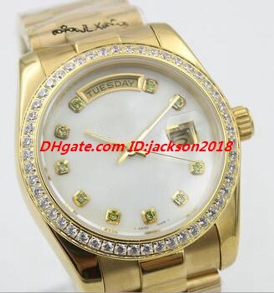 new style 2 colors fashion men wristwatch 36mm 118348 white dial diamond bezel gold steel bracelet automatic luxury wristwatch ing, Slivery;brown
new style 2 colors fashion men wristwatch 36mm 118348 white dial diamond bezel gold steel bracelet automatic luxury wristwatch ing, Slivery;brown